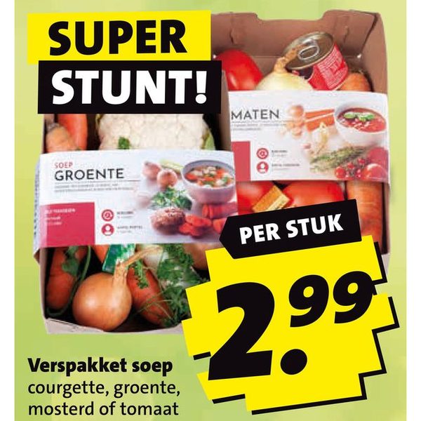 Verspakket soep courgette, groente, mosterd of tomaat