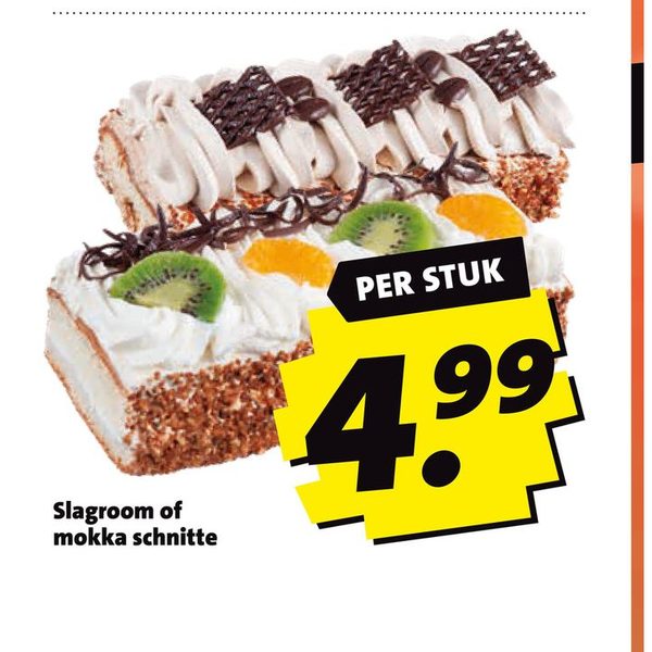 Slagroom of mokka schnitte