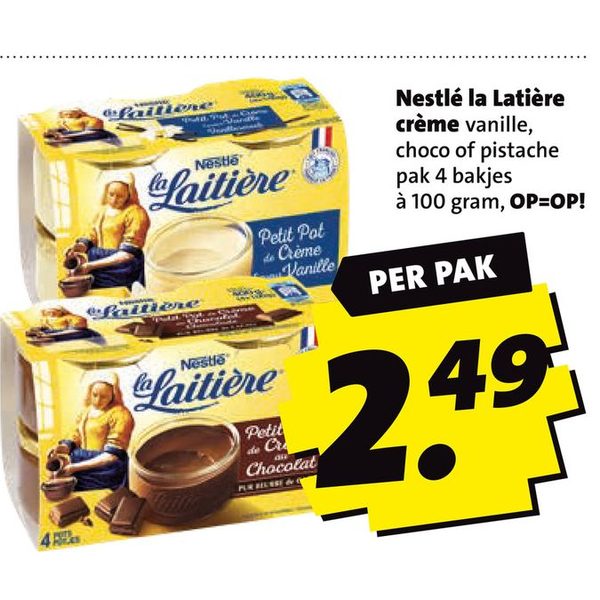 crème vanille, choco of pistache