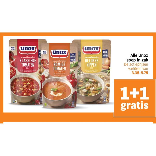 Alle Unox soep in zak