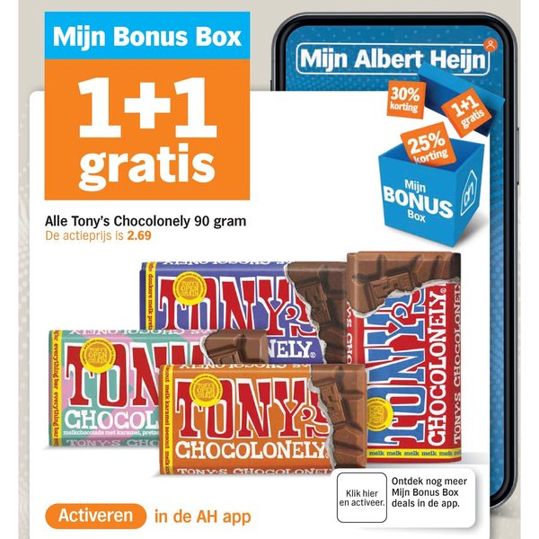 Alle Tony's Chocolonely 90 gram