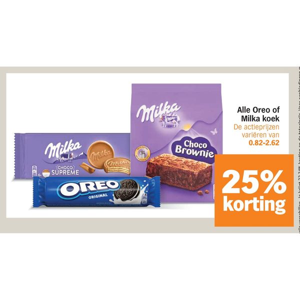 Alle Oreo of Milka koek