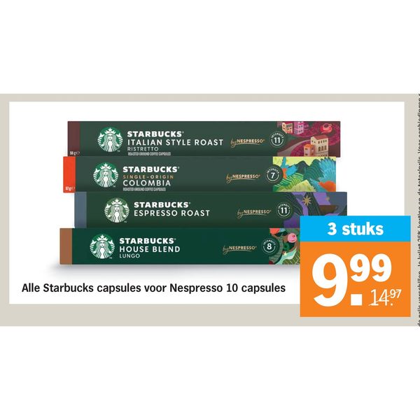 Alle Starbucks capsules voor Nespresso
