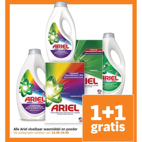 Alle Ariel vloeibaar wasmiddel en poeder