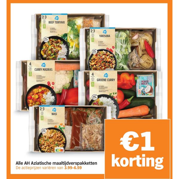 Alle AH Aziatische maaltijdverspakketten