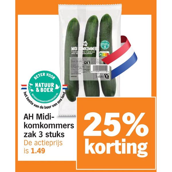 AH Midi-komkommers zak 3 stuks