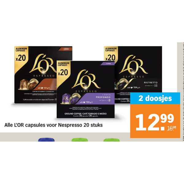 L'OR capsules voor Nespresso 20 stuks