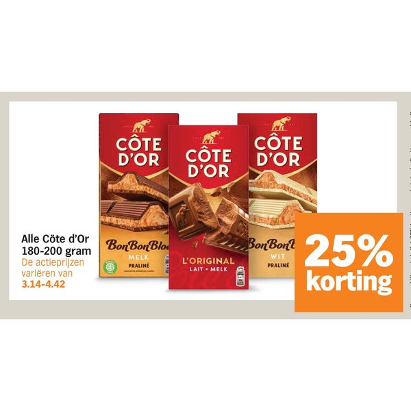 Alle Côte d'Or 180-200 gram