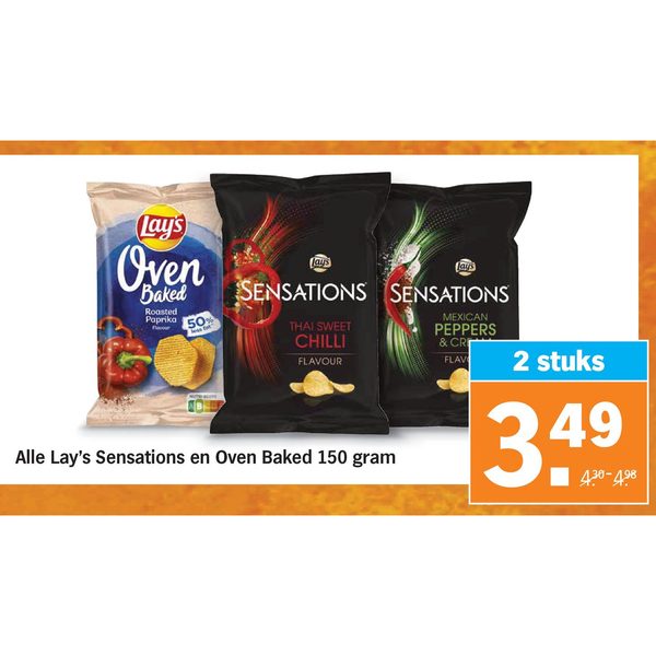 Alle Lay's Sensations en Oven Baked 150 gram