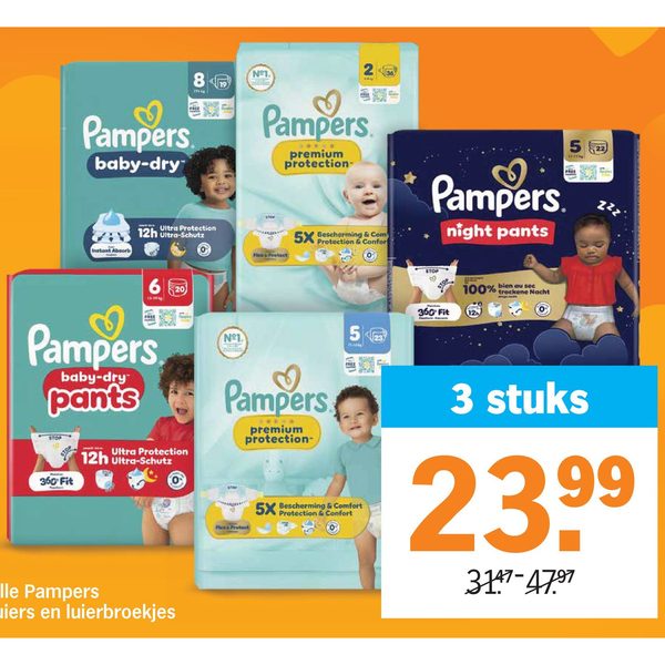 Alle Pampers luiers en luierbroekjes