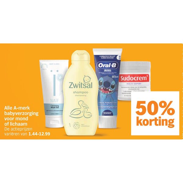 Alle A-merk babyverzorging voor mond of lichaam