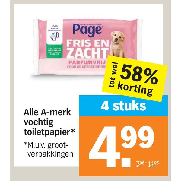 Alle A-merk vochtig toiletpapier