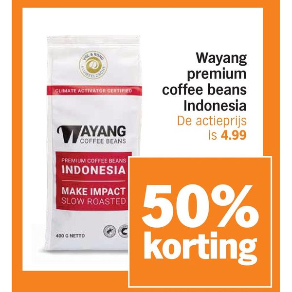 Wayang premium coffee beans Indonesia