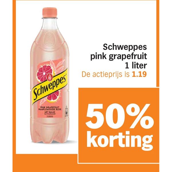 Schweppes pink grapefruit 1 liter