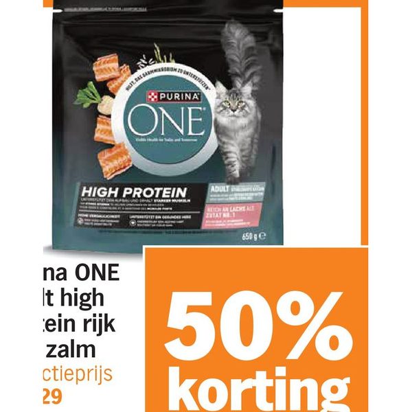 Purina ONE adult high protein rijk aan zalm