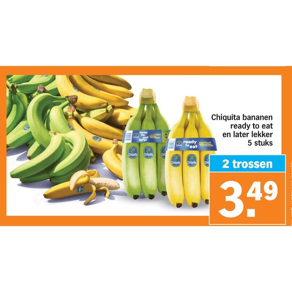Chiquita bananen ready to eat en later lekker