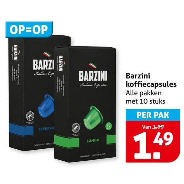 Barzini koffiecapsules