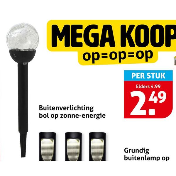 Buitenverlichting bol op zonne-energie