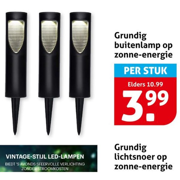 Grundig buitenlamp op zonne-energie