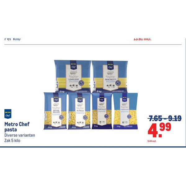 Pasta diverse varianten