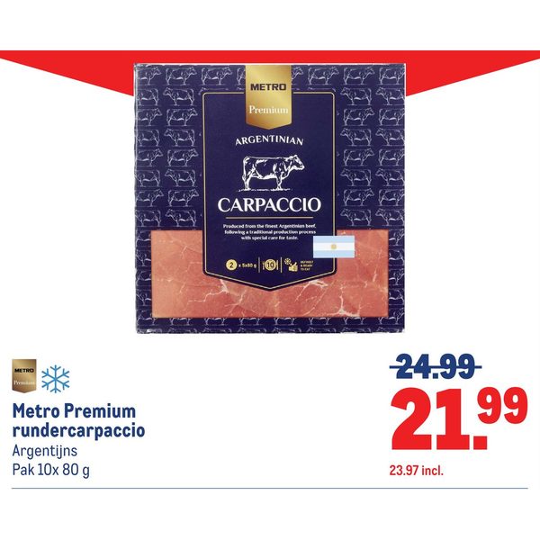 Metro Premium rundercarpaccio Argentijns