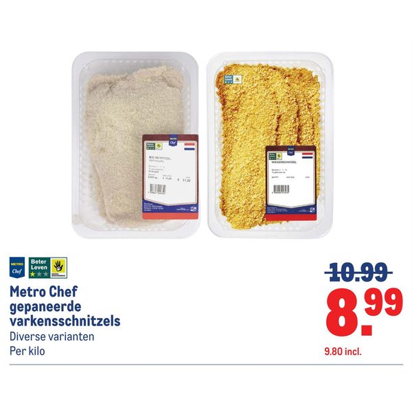 Metro Chef gepaneerde varkensschnitzels