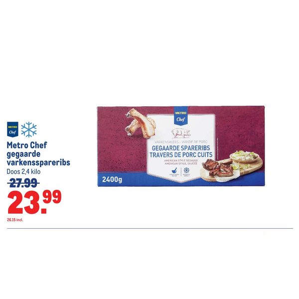 Metro Chef gegaarde varkensspareribs