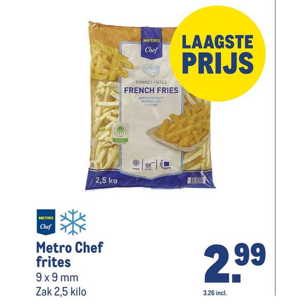 Metro Chef frites 9x9mm