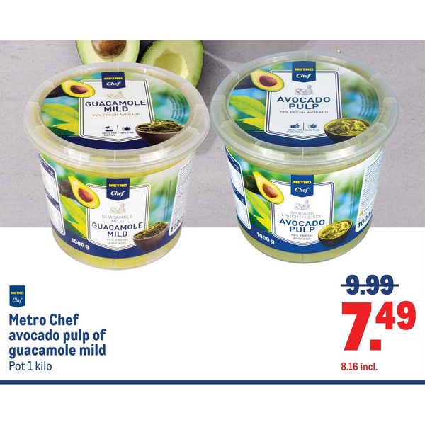 Metro Chef avocado pulp of guacamole mild