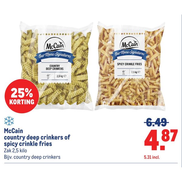 McCain country deep crinkers of spicy crinkle fries