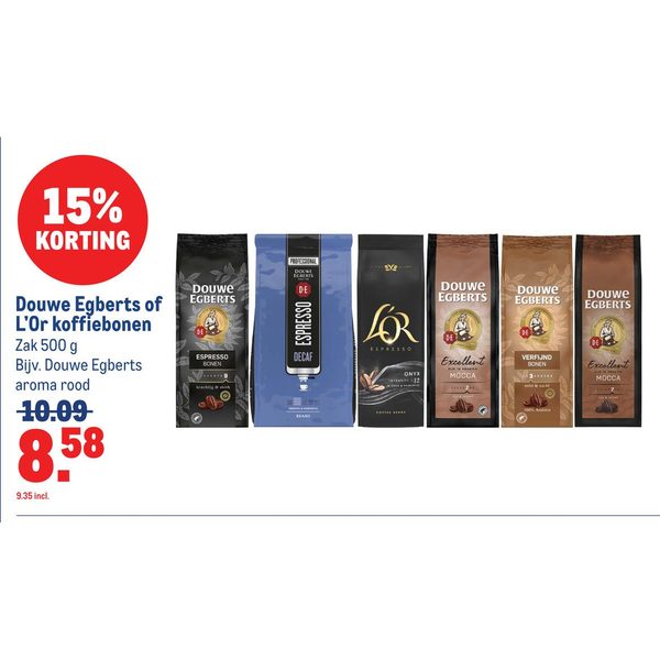 Douwe Egberts of L'Or koffiebonen