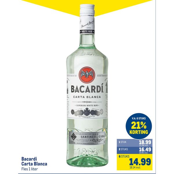 Bacardi Carta Blanca (1 stuk)