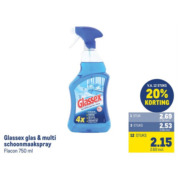 Glassex glas & multi schoonmaakspray