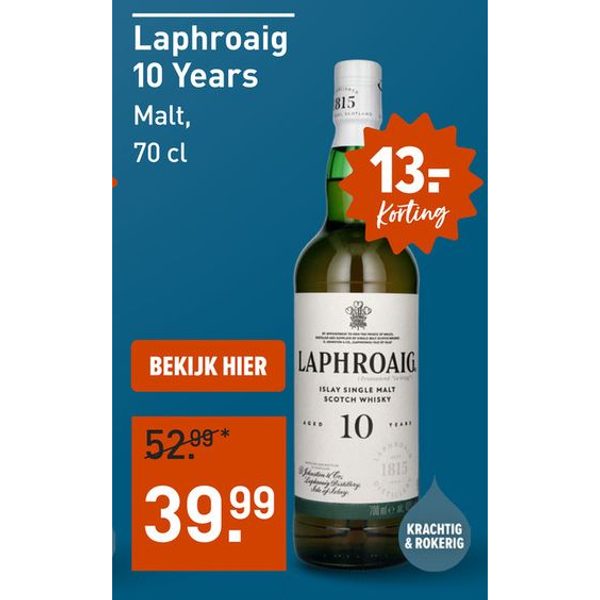 Laphroaig 10 Years Malt, 70 cl