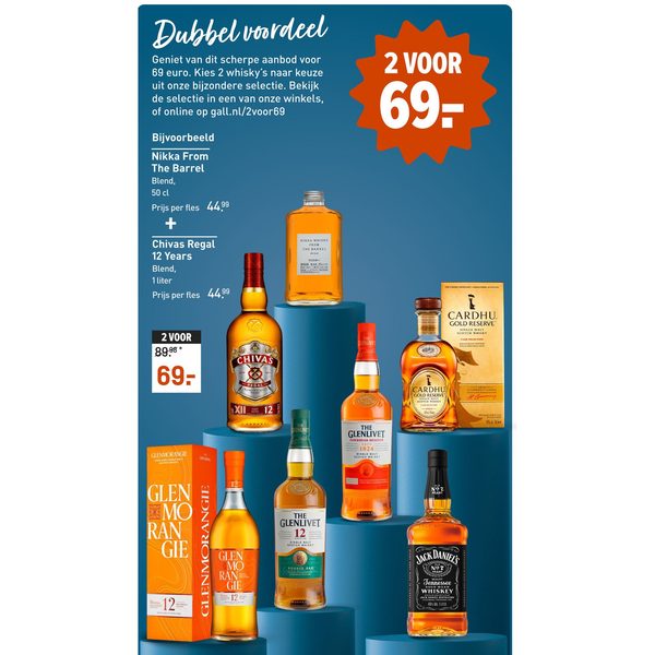 Whisky selectie (o.a. Nikka, Chivas, Cardhu)