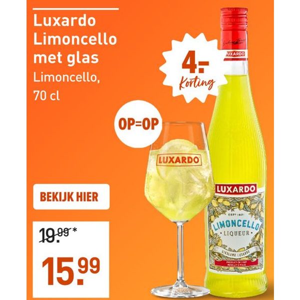 Luxardo Limoncello met glas