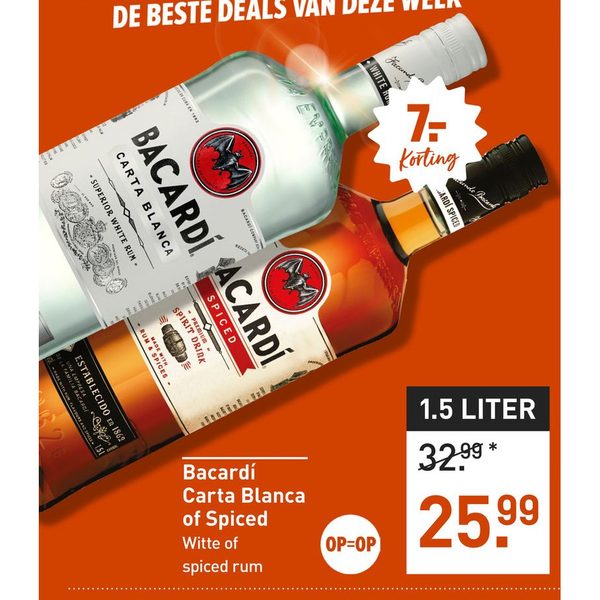 Bacardí Carta Blanca of Spiced (1.5L)