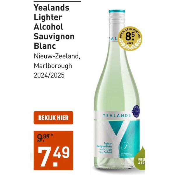 Yealands Lighter Alcohol Sauvignon Blanc