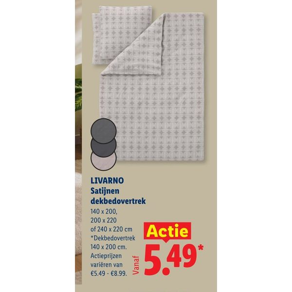 LIVARNO Satijnen dekbedovertrek
