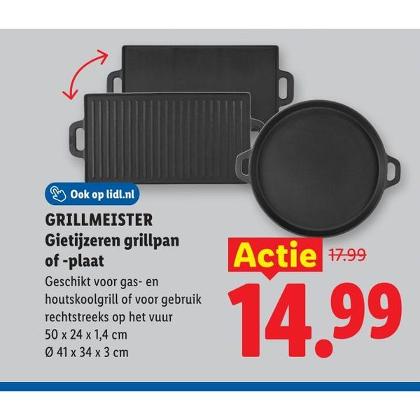 Gietijzeren grillpan of -plaat