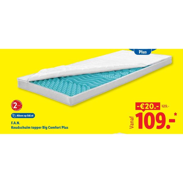 F.A.N. Koudschuim topper Big Comfort Plus