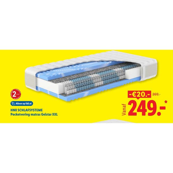 HN8 SCHLAFSYSTEME Pocketvering matras Gelstar XXL