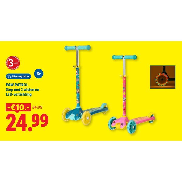PAW PATROL Step met 3 wielen en LED-verlichting