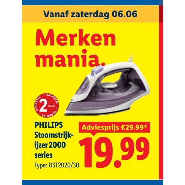 PHILIPS Stoomstrijk- ijzer 2000 series