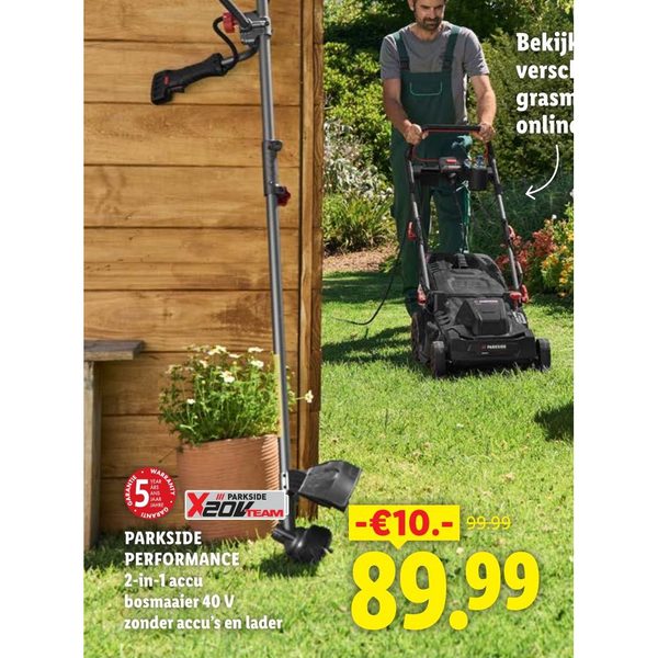 PARKSIDE PERFORMANCE 2-in-1 accu bosmaaier 40 V