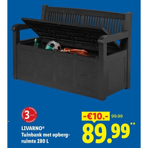 LIVARNO® Tuinbank met opberg-ruimte 280 L