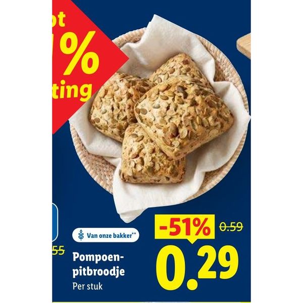 Pompoen-pitbroodje