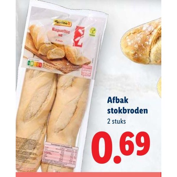 Afbakstokbroden wit