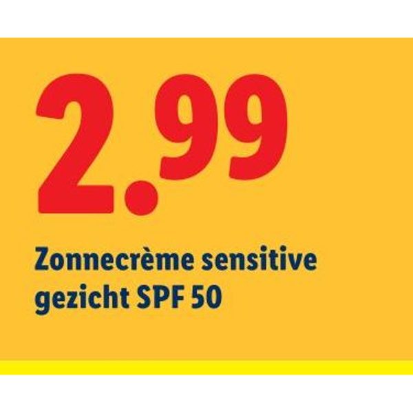 Zonnecrème sensitive gezicht SPF 50