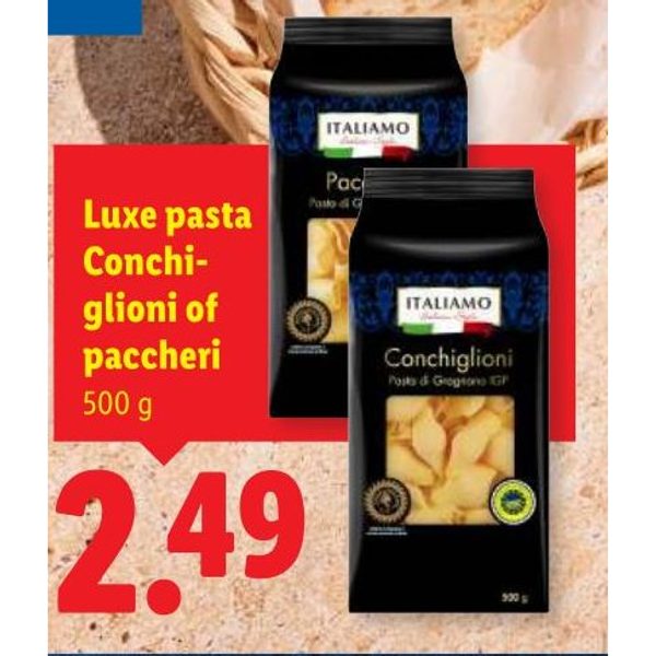 Luxe pasta Conchiglioni of paccheri